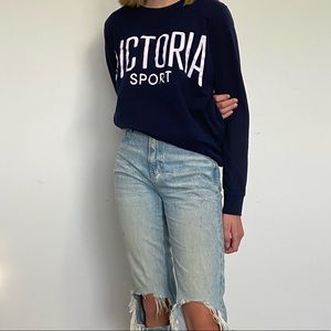 Victoria Secret Navy Blue Crewneck- Medium